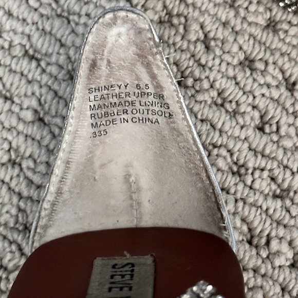 Steve Madden Shineyy Silver Crystal Mesh Diamond Ankle T Strap Thong Sandal 6.5 - Picture 9 of 11